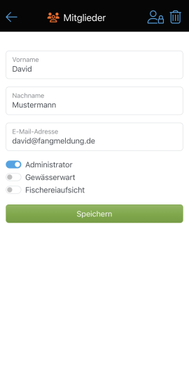 Mitgliederverwaltung - Formular