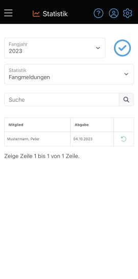 Statistik - Fangmeldungen